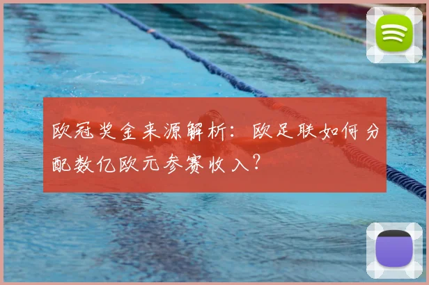 欧冠奖金来源解析:欧足联如何分配数亿欧元参赛收入?